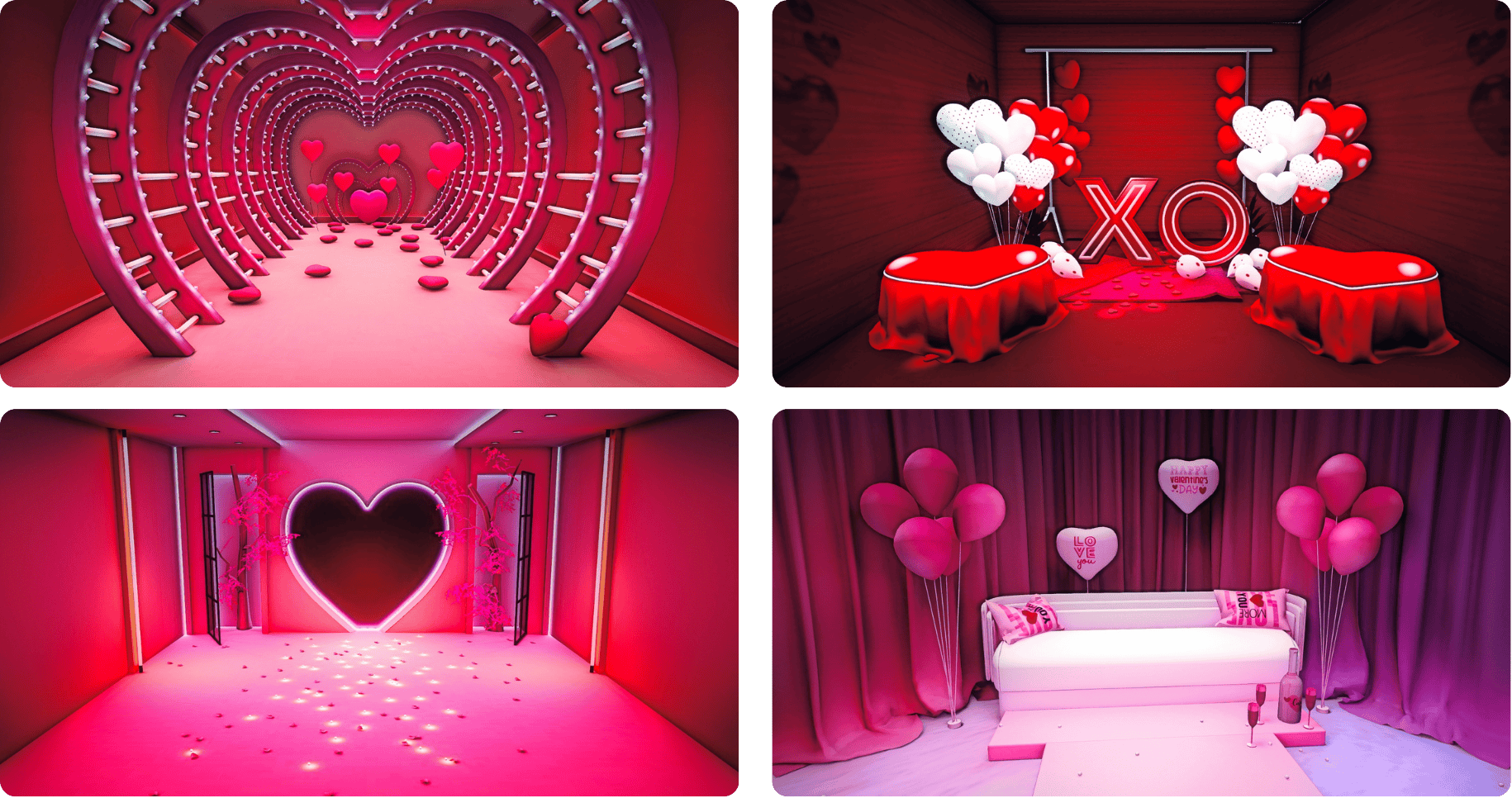 Heart Tunnel | XO | Floral Love | Wine and Chill